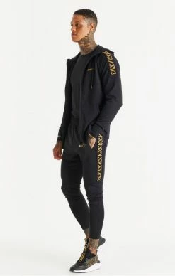 Sik Silk Black Sports Zip Through Tape Hoodie -MIKINY Prodejní prodejna sik silk black sports zip through tape hoodie 3
