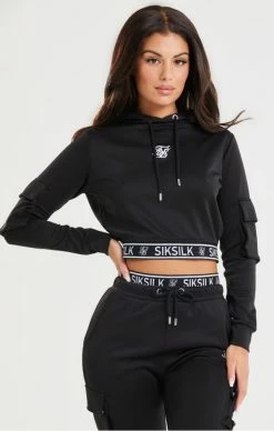 Sik Silk Černá Dámská Crop Mikina