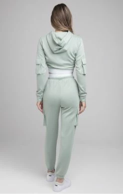 Sik Silk Dámská Olivová Crop Mikina -MIKINY Prodejní prodejna sik silk cargo tape track top sage 3