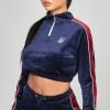 Sik Silk Dámská Modrá Semišová Mikina Velour Track Top
