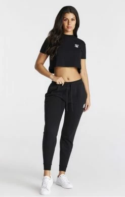 Sik Silk Dámské Černé Tepláky 7 Sik Silk Dámské Černé Tepláky -MIKINY Prodejní prodejna sik silk damske cerne teplaky cuffed jogger black 2