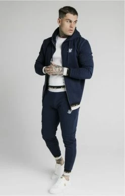 Sik Silk Tmavěmodrá Mikina Deluxe 9 Sik Silk Tmavěmodrá Mikina Deluxe -MIKINY Prodejní prodejna sik silk deluxe zip through funnel neck hoodie 3