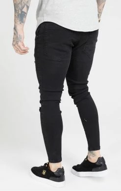Sik Silk Černé Pánské Jeany 9 Sik Silk Černé Pánské Jeany -MIKINY Prodejní prodejna sik silk distressed skinny denims 4