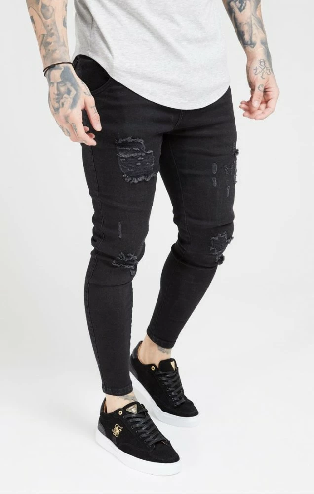 Sik Silk Černé Pánské Jeany 1 Sik Silk Černé Pánské Jeany