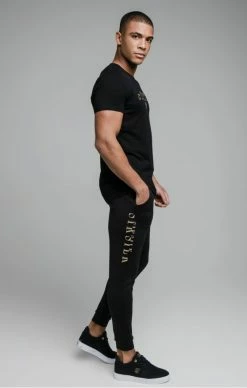Sik Silk Černé Pánské Triko 10 Sik Silk Černé Pánské Triko -MIKINY Prodejní prodejna sik silk division straight hem gym tee black gold 4