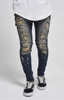 Sik Silk Drop Crotch Skimshred Jeans