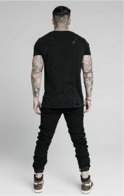 Sik Silk Černé Jeany 10 Sik Silk Černé Jeany -MIKINY Prodejní prodejna sik silk elasticated strap cuff denim jeans 1 3