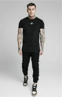 Sik Silk Černé Jeany 11 Sik Silk Černé Jeany -MIKINY Prodejní prodejna sik silk elasticated strap cuff denim jeans 1 4