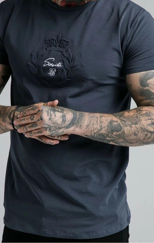 Sik Silk TmavěModré Pánské Triko Krátký Rukáv 2 Sik Silk TmavěModré Pánské Triko Krátký Rukáv – Bild 2