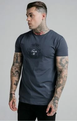 Sik Silk TmavěModré Pánské Triko Krátký Rukáv