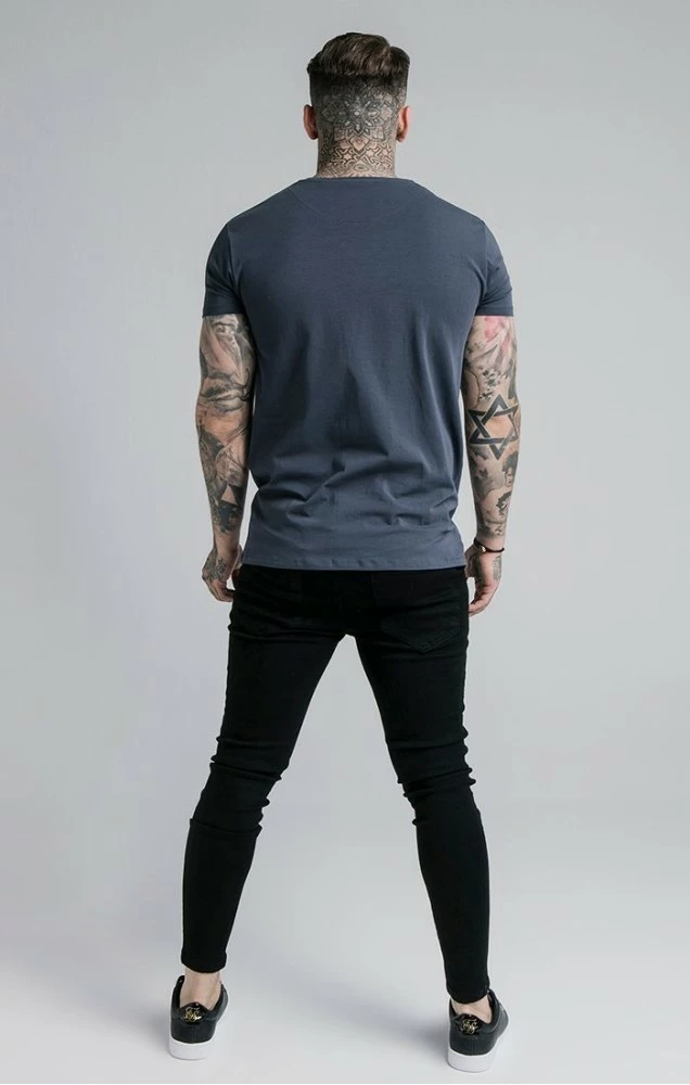 Sik Silk TmavěModré Pánské Triko Krátký Rukáv 4 Sik Silk TmavěModré Pánské Triko Krátký Rukáv – Bild 4