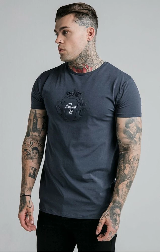 Sik Silk TmavěModré Pánské Triko Krátký Rukáv 1 Sik Silk TmavěModré Pánské Triko Krátký Rukáv