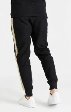Sik Silk Černé Pánské Tepláky -MIKINY Prodejní prodejna sik silk eminent loop back cuff trousers black 2
