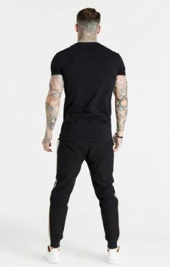 Sik Silk Černé Pánské Tepláky -MIKINY Prodejní prodejna sik silk eminent loop back cuff trousers black 3