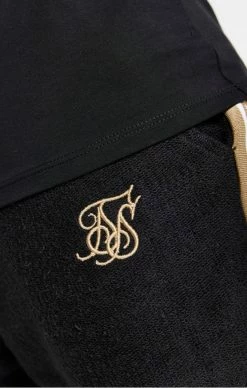 Sik Silk Černé Pánské Tepláky -MIKINY Prodejní prodejna sik silk eminent loop back cuff trousers black 4
