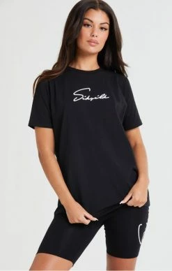 Sik Silk Černé Dámské Triko -MIKINY Prodejní prodejna sik silk essential boyfriend tee black 2