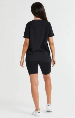 Sik Silk Černé Dámské Triko -MIKINY Prodejní prodejna sik silk essential boyfriend tee black 3