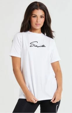 Sik Silk Bílé Dámské Triko -MIKINY Prodejní prodejna sik silk essential boyfriend tee white 2