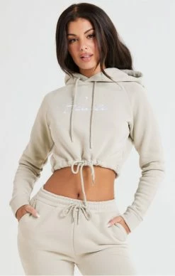 Sik Silk Dámská Béžová Crop Mikina