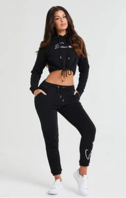 Sik Silk Essential Cropped Hood Black -MIKINY Prodejní prodejna sik silk essential cropped hood black 2