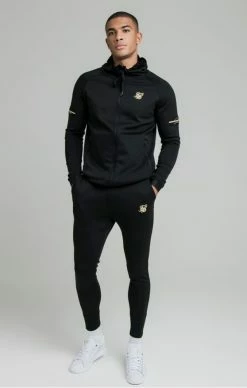 Sik Silk Černé Pánské Tepláky 6 Sik Silk Černé Pánské Tepláky -MIKINY Prodejní prodejna sik silk exposed tape joggers 1