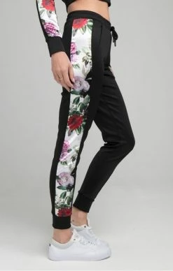 Sik Silk Dámské Černé Tepláky S Kytičkama -MIKINY Prodejní prodejna sik silk floral pixel track pants black 2