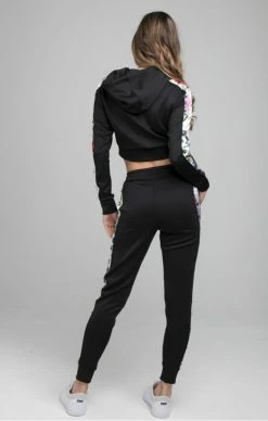 Sik Silk Dámské Černé Tepláky S Kytičkama -MIKINY Prodejní prodejna sik silk floral pixel track pants black 3