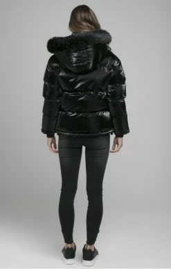Sik Silk Dámská Zimní Černá Bunda -MIKINY Prodejní prodejna sik silk fur padded jacket black 3