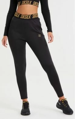 Sik Silk Dámské Černé Tepláky -MIKINY Prodejní prodejna sik silk gym track pants black 1