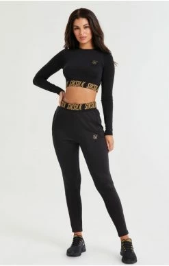 Sik Silk Dámské Černé Tepláky -MIKINY Prodejní prodejna sik silk gym track pants black 3