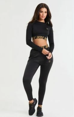 Sik Silk Dámské Černé Tepláky -MIKINY Prodejní prodejna sik silk gym track pants black 4