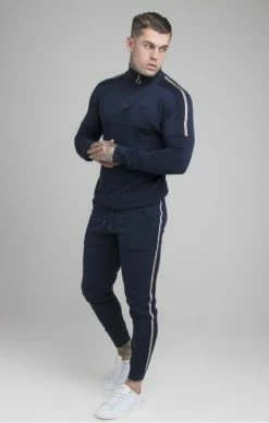 Sik Silk Pánské TmavěModré Tepláky -MIKINY Prodejní prodejna sik silk infinity paneled pants navy 2