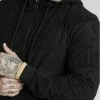 Sik Silk Inverse Zip Through Hoodie Black