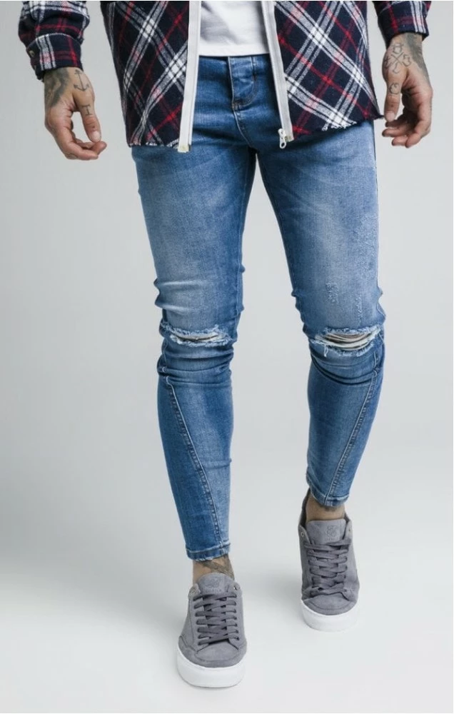 Sik Silk Knee Burst Twisted Skinny Denims 1 Sik Silk Knee Burst Twisted Skinny Denims