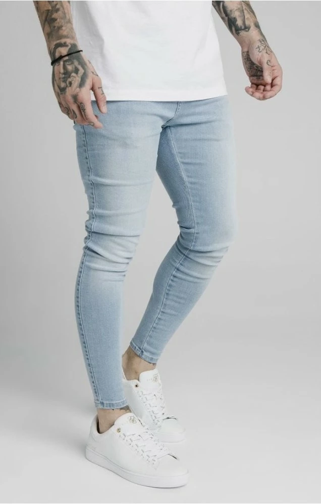 Sik Silk Pánské Světle Modré Skinny Jeany 2 Sik Silk Pánské Světle Modré Skinny Jeany – Bild 2