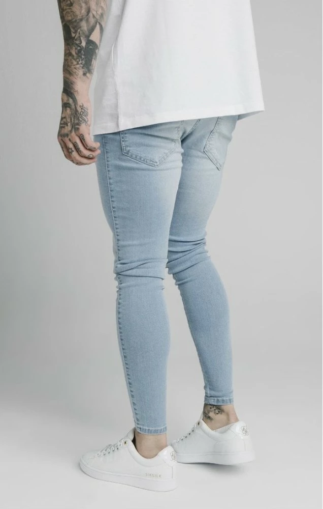 Sik Silk Pánské Světle Modré Skinny Jeany 4 Sik Silk Pánské Světle Modré Skinny Jeany – Bild 4