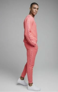 Sik Silk Pánský Oranžový Svetr -MIKINY Prodejní prodejna sik silk loop back embroidered sweater 1 2