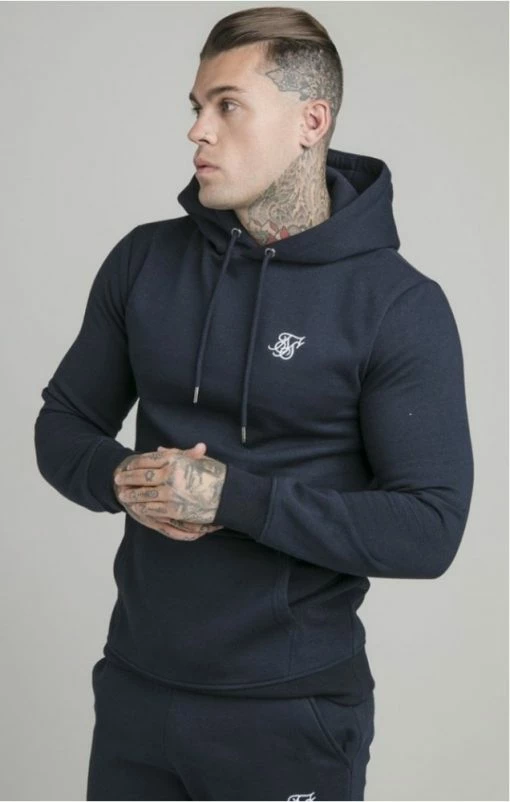 Sik Silk Tmavěmodrá Mikina Přes Hlavu -MIKINY Prodejní prodejna sik silk muscle fit overhead hoodie