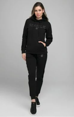 Sik Silk Černá Dámská Mikina 7 Sik Silk Černá Dámská Mikina -MIKINY Prodejní prodejna sik silk opulent overhead hoodie black 2