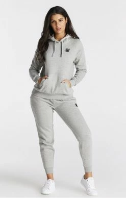 Sik Silk Šedá Dámská Mikina -MIKINY Prodejní prodejna sik silk overhead hoodie grey marl 2