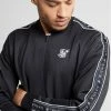 Sik Silk Panel Tape Bomber Black