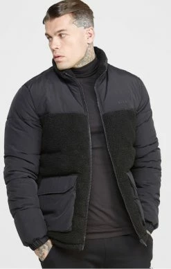 Sik Silk Pánská Černá Zimní Bunda Parka Coat