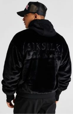 Sik Silk Pánská Černá Zimní Bunda Bomber Jacket -MIKINY Prodejní prodejna sik silk panska cerna bunda faux fur bomber 4