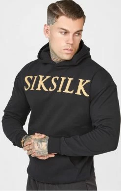Sik Silk Pánská Černá Mikina Gold Applique Hoodie