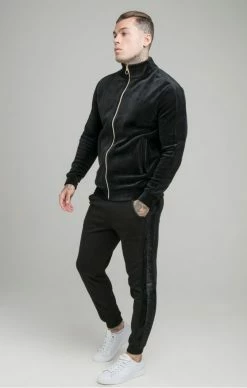 Sik Silk Pánska Čierna Mikina Opulent Paneled Zip Through -MIKINY Prodejní prodejna sik silk panska cerna mikina opulent paneled zip through 2