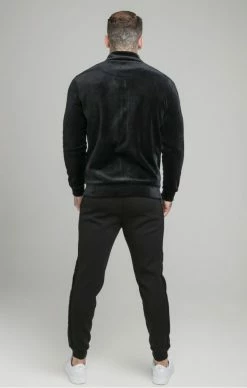 Sik Silk Pánska Čierna Mikina Opulent Paneled Zip Through -MIKINY Prodejní prodejna sik silk panska cerna mikina opulent paneled zip through 3