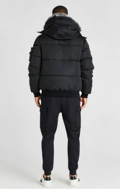 Sik Silk Pánská Černá Zimní Bunda Bomber Jacket -MIKINY Prodejní prodejna sik silk panska cerna zimni bunda bomber jacket 4