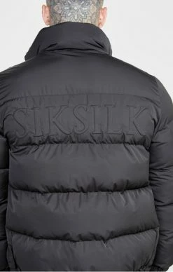 MIKINY Prodejní prodejna -MIKINY Prodejní prodejna sik silk panska cerna zimni bunda embossed logo bubble 1