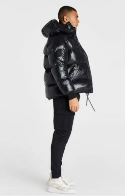 Sik Silk Pánská Černá Zimní Bunda Puffer -MIKINY Prodejní prodejna sik silk panska cerna zimni bunda puffer 3