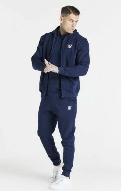 Sik Silk Pánská Modrá Mikina Core Zip Through Funnel Neck -MIKINY Prodejní prodejna sik silk panska modra mikina core zip through funnel neck 2